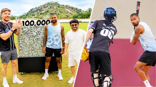 Hardik Pandya joins CarryMinati and MrBeast for a baseball challenge supporting underprivileged children